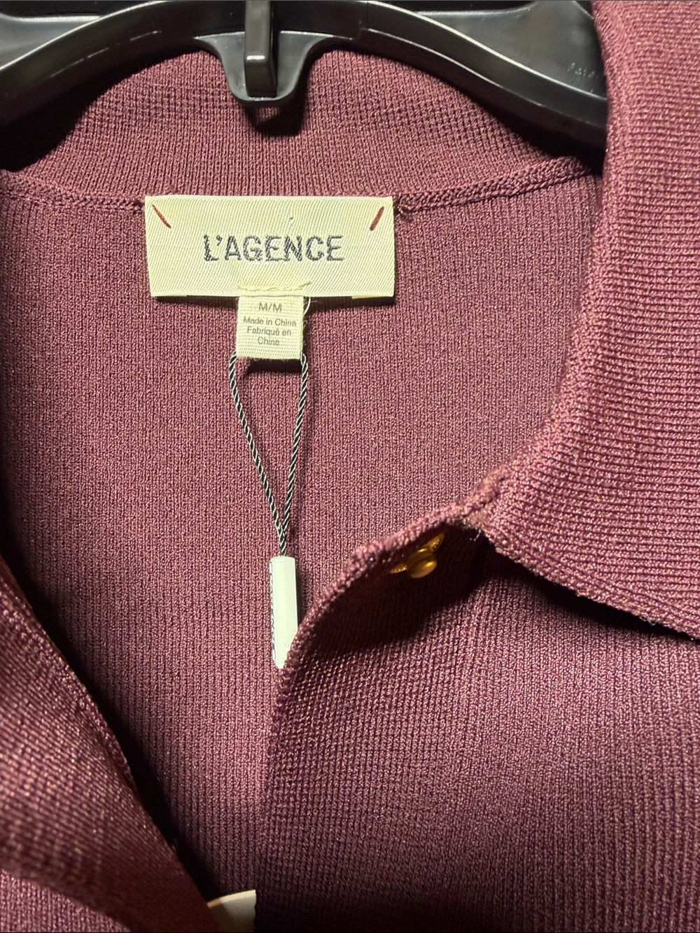 L'AGENCE Deep Plum Osiris Collared Cardigan NWT - Picture 4 of 7
